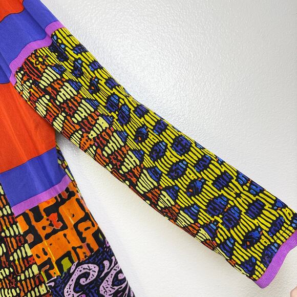 Berek Mesh Jacket Womens 2X Red Art to Wear Full Zip Mixed Print Lined Colorful - Picture 6 of 8